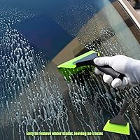 Vista 6 de FOSHIO Escobilla pequeña con hoja de goma verde de 5 pulgadas, mini limpiaparabrisas, herramientas de tintado de ventanas para limpiador de ventanas
