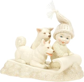Department 56 Snowbabies Snow Fun Tobbagon Sled Dogs Figurine, 3.35 Inch, Multicolor