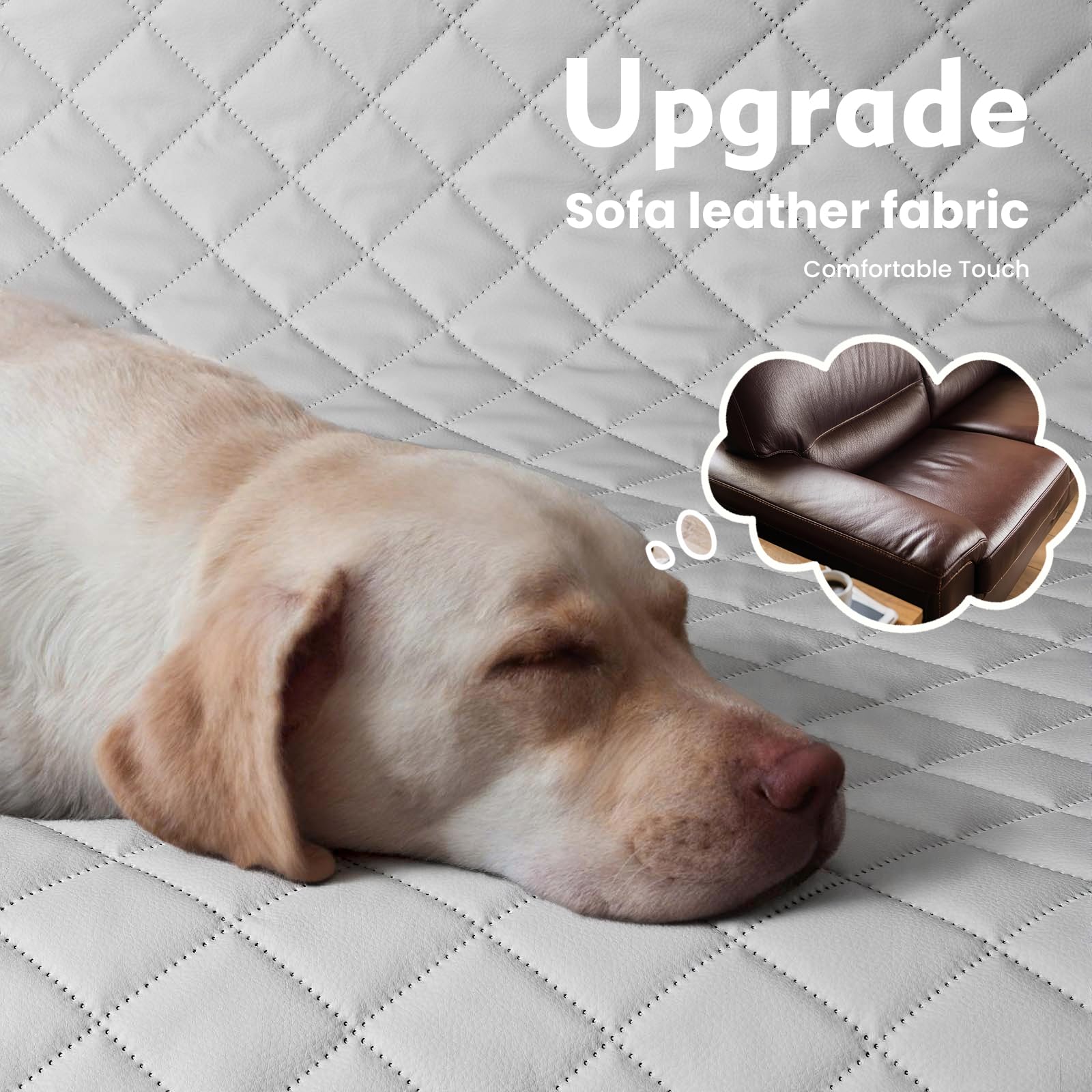 Pecute Coprisedile Cani per Grandi SUV/Camionetta con Fondo Duro 145x73 cm,2025 Aggiornato Materia, 3-in-1 Auto Telo & Estensore & Barrier, Impermeabile Antigraffio, Texture Divano, Fino a 150 kg