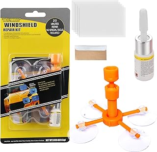 MEIEGOU Windscreen Repair Kit,Glass Repair Kit, Car Windscreen Crack Repair Kit, for Repair Half-Moon Cracks, Cobwebs, Star-Shaped Damage, Long Line Crack.
