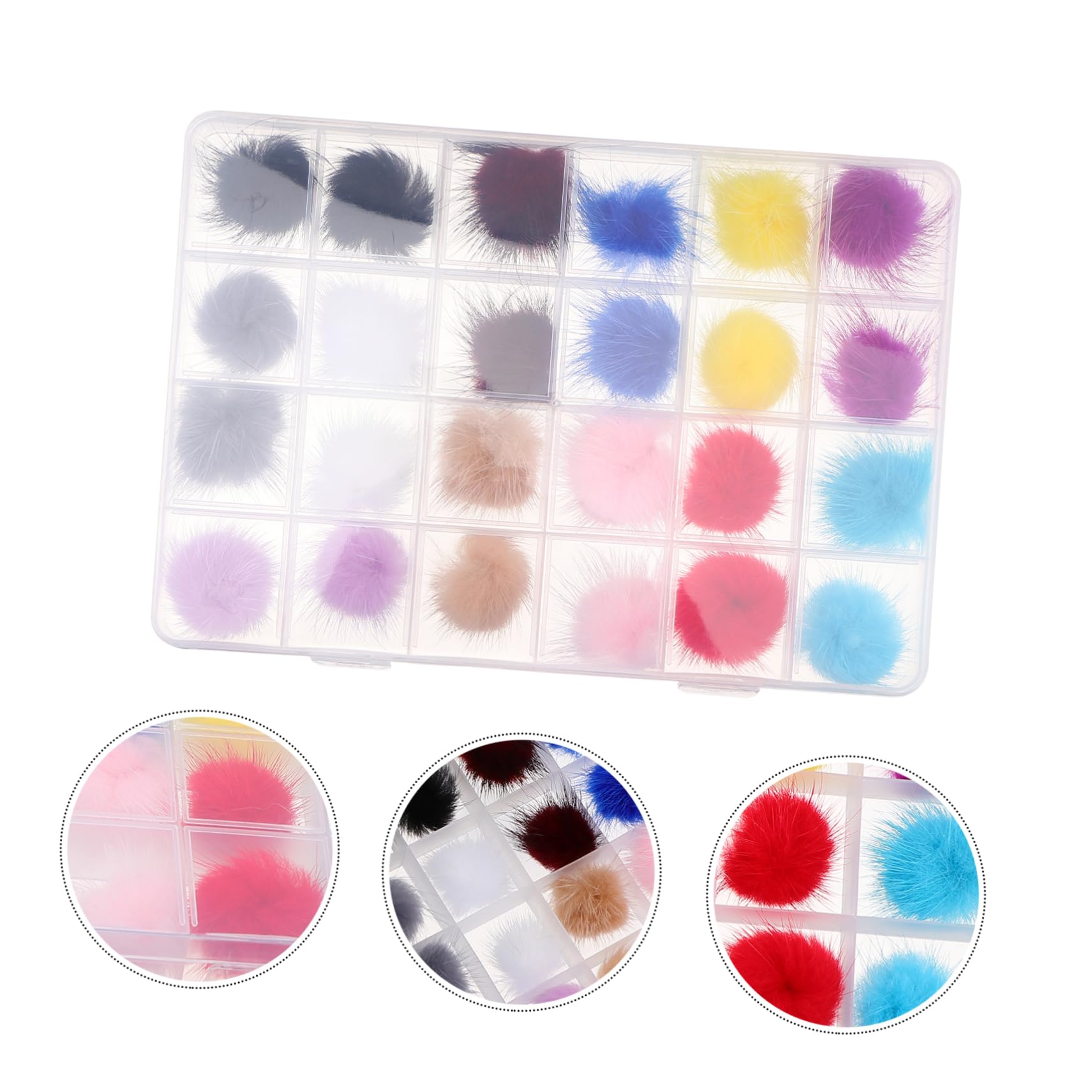 FRCOLOR 72pièces Décoration Ongles Accessoires De Manucure Boules Fluffy Détaillables Pour Créations Artistiques De Nail Art