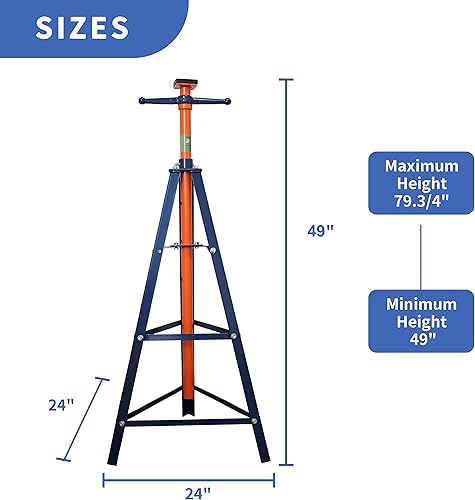 Miniatura 2 de Aain E335 Trípode de 2 toneladas de alta posición debajo del soporte del gato del alzamiento, soporte de seguridad Underhoist