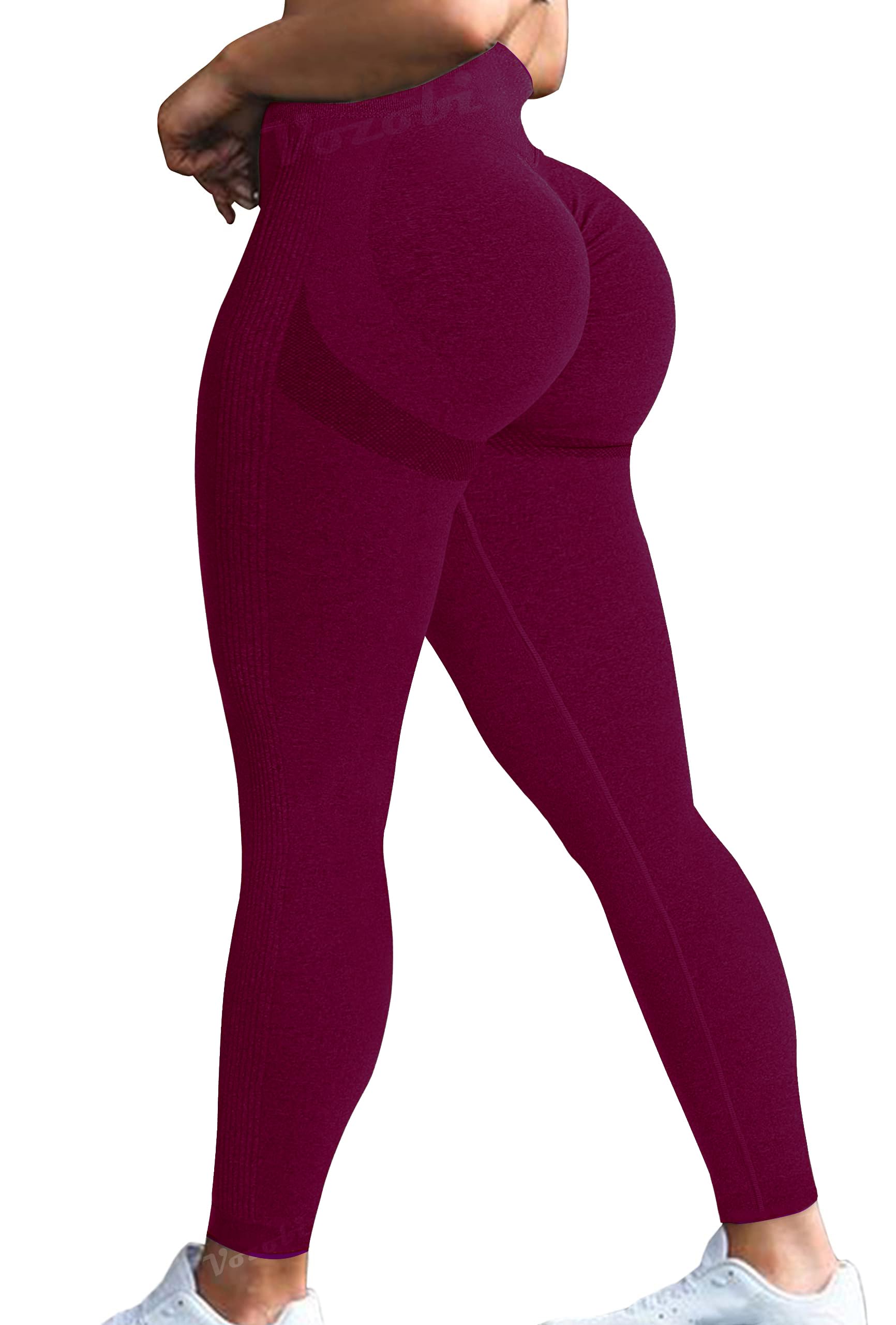 Vozobi Tiktok Trending Leggings Women's High Waist Smile Contour Booty Leggings Scrunch Butt Lift Workout Seamless Yoga Pants — view 112