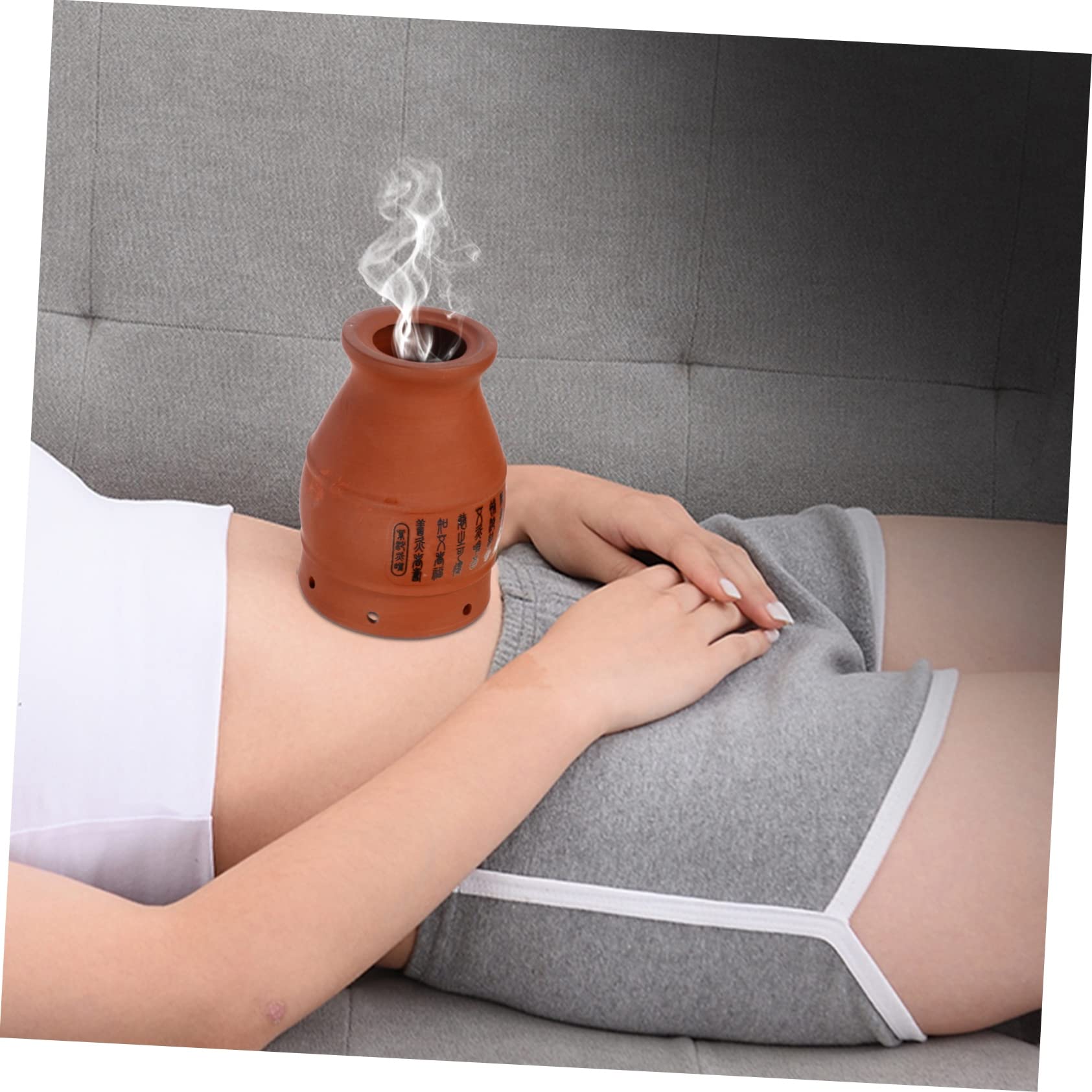 FRCOLOR Moxa Cone Burning Tool Portable Scraping Pot Moxibustion Products Tool Random Color