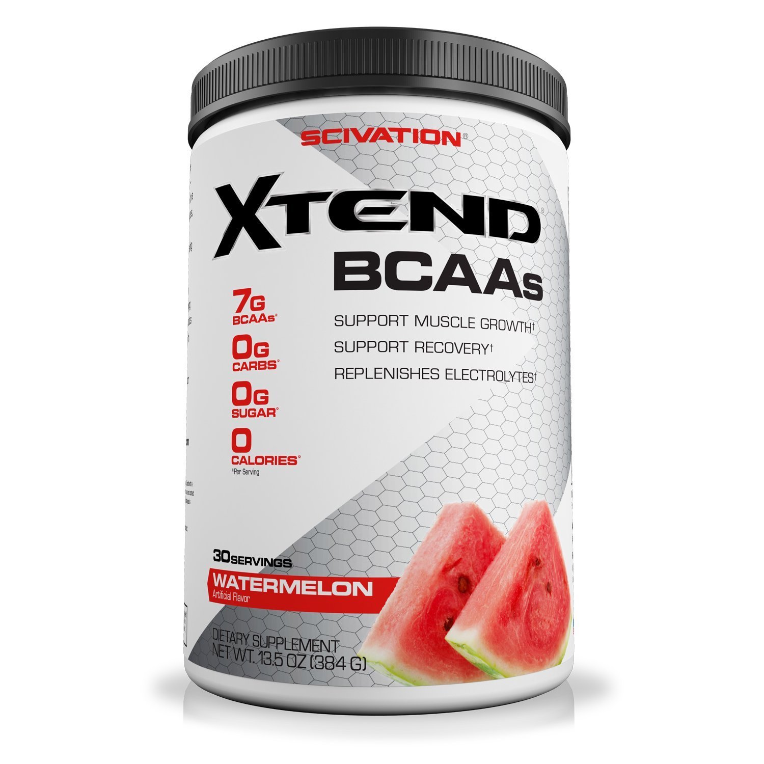 XTEND Original BCAA Powder Watermelon Explosion | ZERO CALORIE, ZERO CARB, ZERO SUGAR - Post Workout Muscle Recovery Drink with Amino Acids - 7g BCAAs for Men & Women | 30 Servings