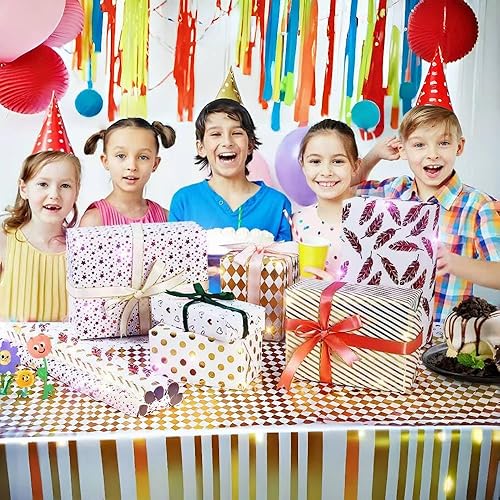 Miniatura 2 de Visivessel 6 rollos de papel de regalo para bodas, cumpleaños, Navidad, día de San Valentín, 17 x 120 pulgadas por rollo (adecuado para regalos de