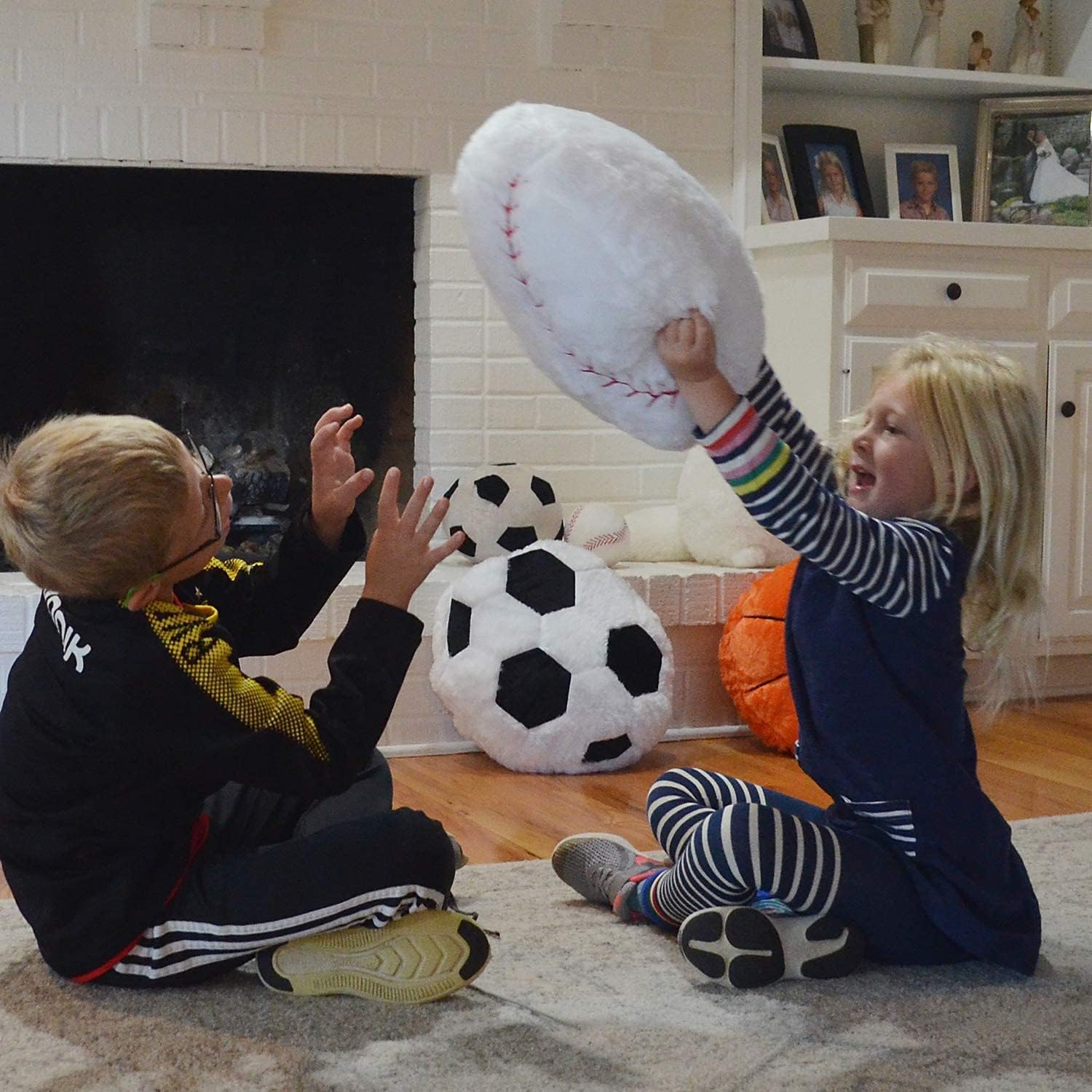 CatchStar Fluffy Baseball Plush Pillow and Toy Bundle for Kids image 4