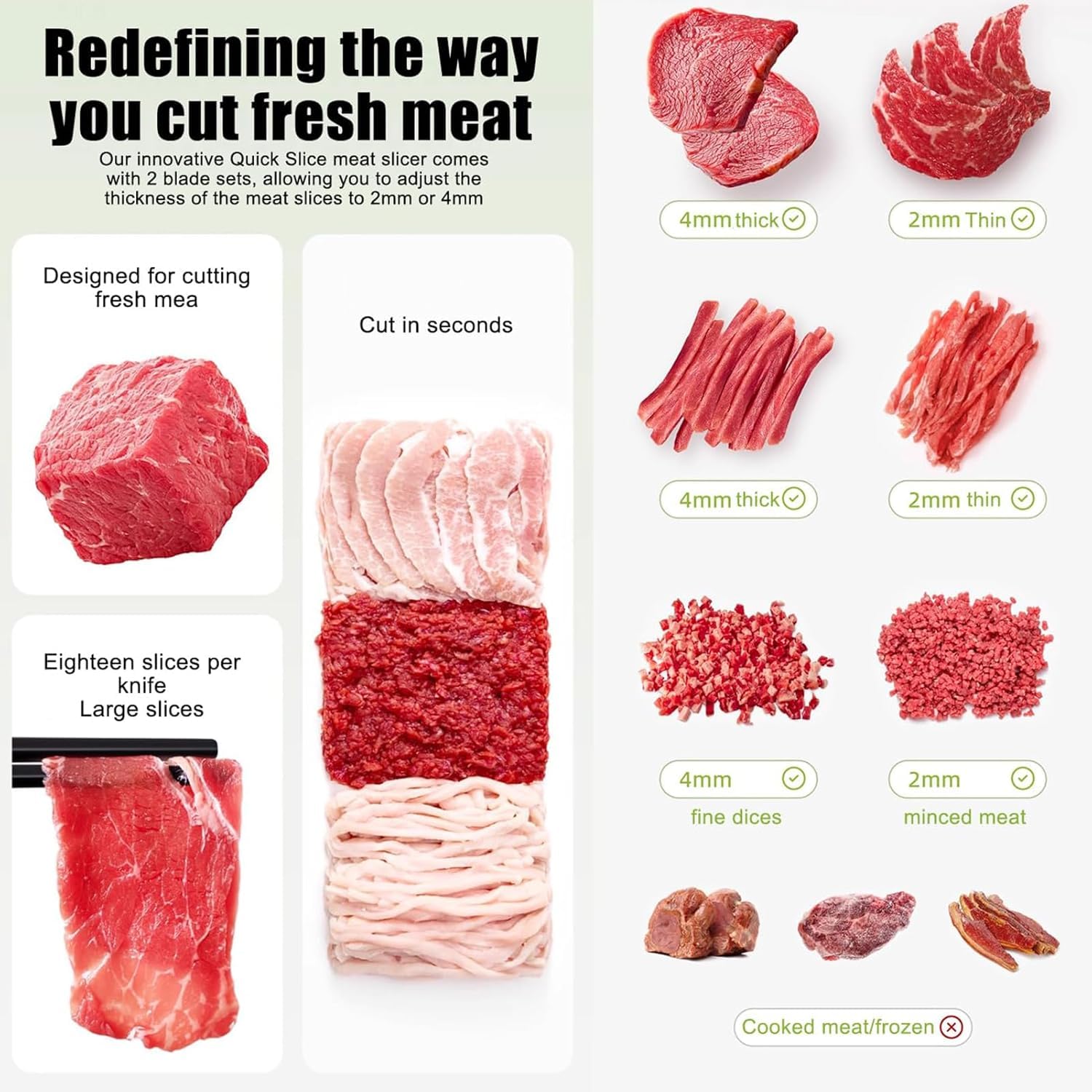 Affettatrice per carne, spessore regolabile con temperamatite, efficiente per affettare cibo in cucina domestica