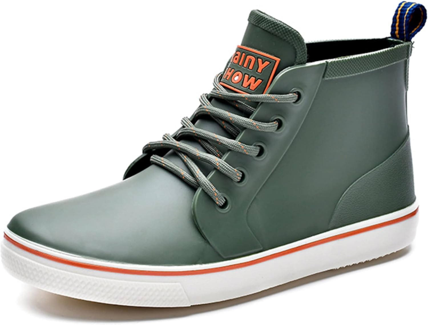 Rain Boots for Women, Waterproof Rubber Garden Boots Anti-Slip Ankle Rain Boots Lace Up Deck boots for Muck Mud Working Outdoor 6.5 Green