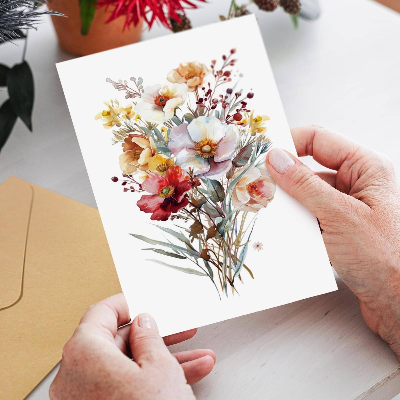 Naixiwen 24 Floral Blank Cards and Envelopes, 4x6 Wildflower Blank Note Cards for All Occasions - Sympathy Thank You Condolences Funeral Thinking of You Mother's Day Wedding Graduation, Etc - Image 7