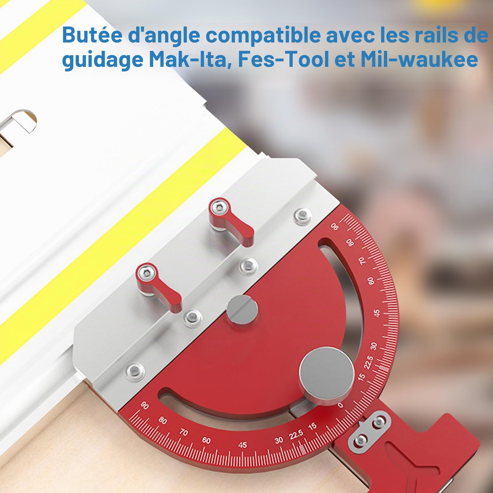 Jauge à onglet réglable multi-angles pour scie à table - Guide carré à angle droit - Pince auxiliaire pour Makita pour rail de guidage Festool