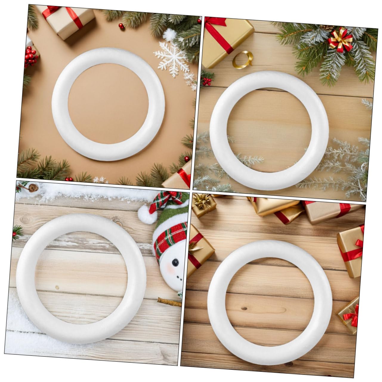 POPETPOP 3pièces Kit de Cercles Mousse Ronds pour Couronnes DIY Décoration de Noël et Fêtes de Fin Année Supports pour Loisirs Créatifs
