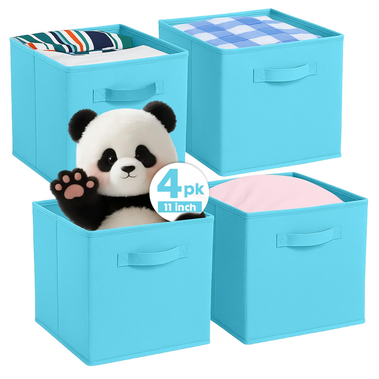 Pinkgarden Storage Box, Collapsible Fabric Storage Cube with Handles for Home Kids Room - Image 2