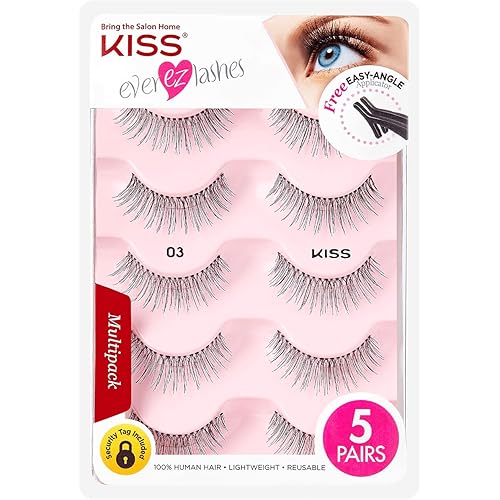 Kiss Products No. 03 Ever EZ Lashes, 10 Count (Packaging may vary) Black
