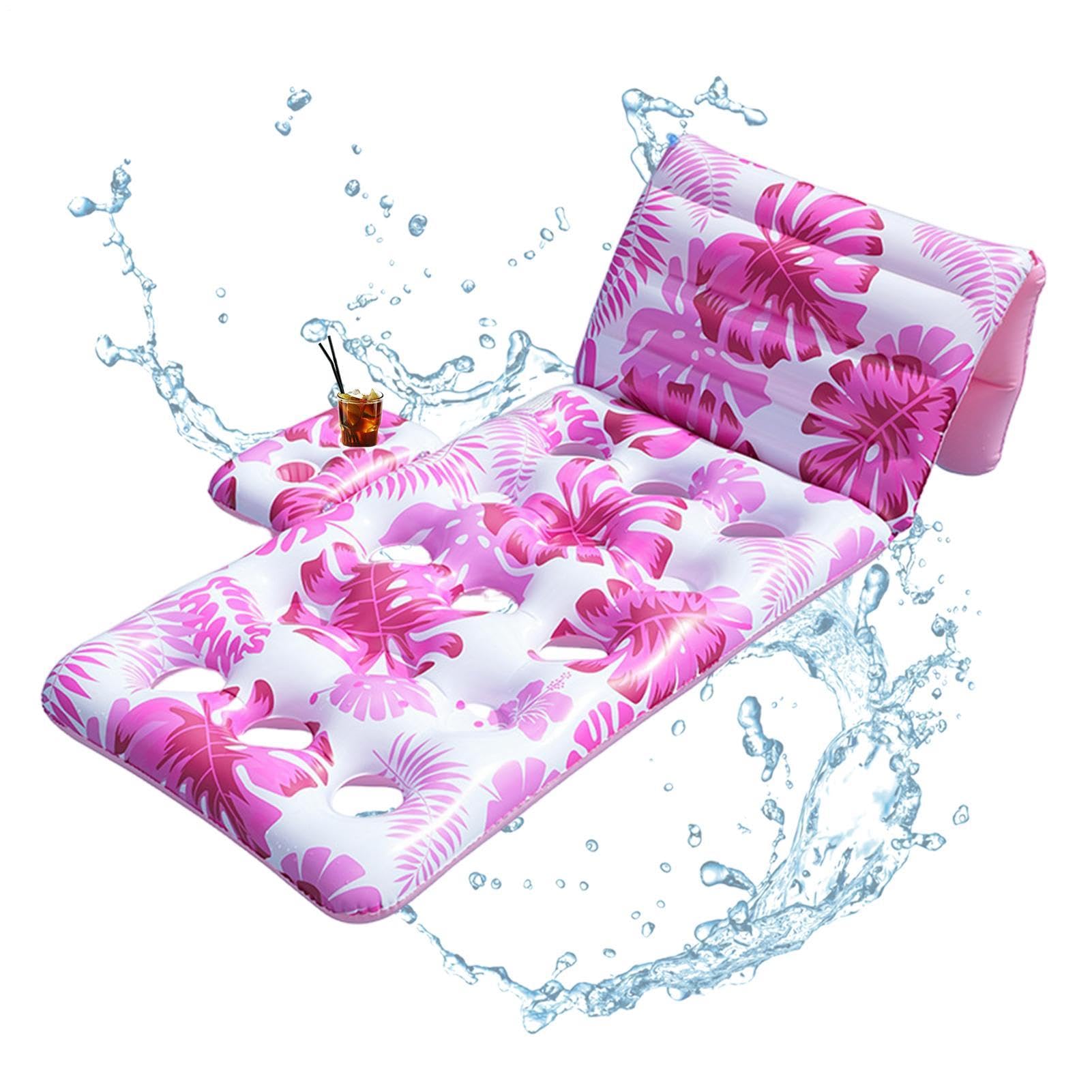 Galleggianti per piscina per adulti - Galleggiante gonfiabile con portabicchieri schiena,Sedia galleggiante per piscina per esterni - per fiume spiaggia giardino festa estiva viaggio all'aperto