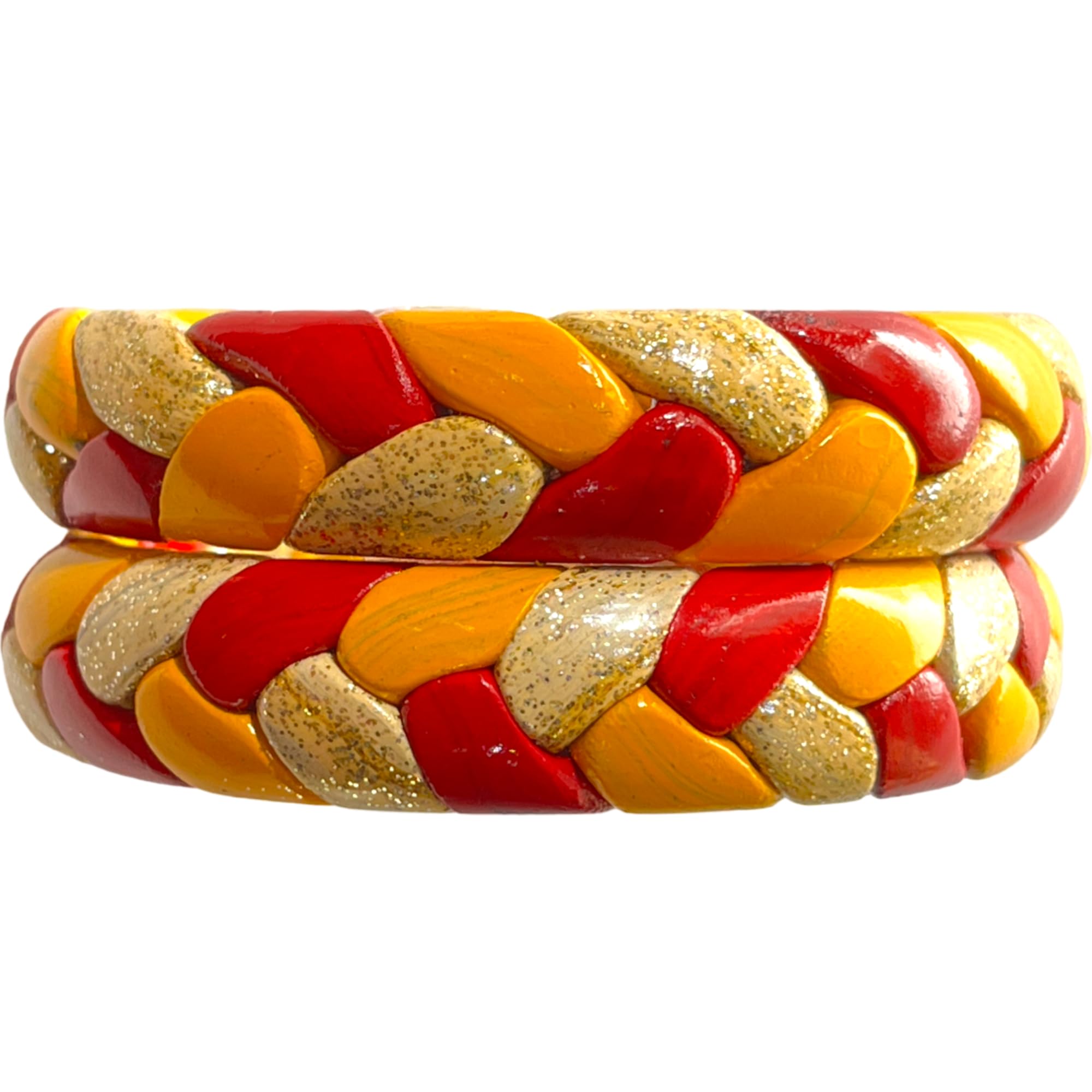 Radiant Charm: Handmade Jaipur Lac Bangles - Red, Yellow, Cream with Golden Zari | Ponytail Style | Aaroz & Company (2.8) (B0CCJXZ4SJ) Amazon Price History, Amazon Price Tracker