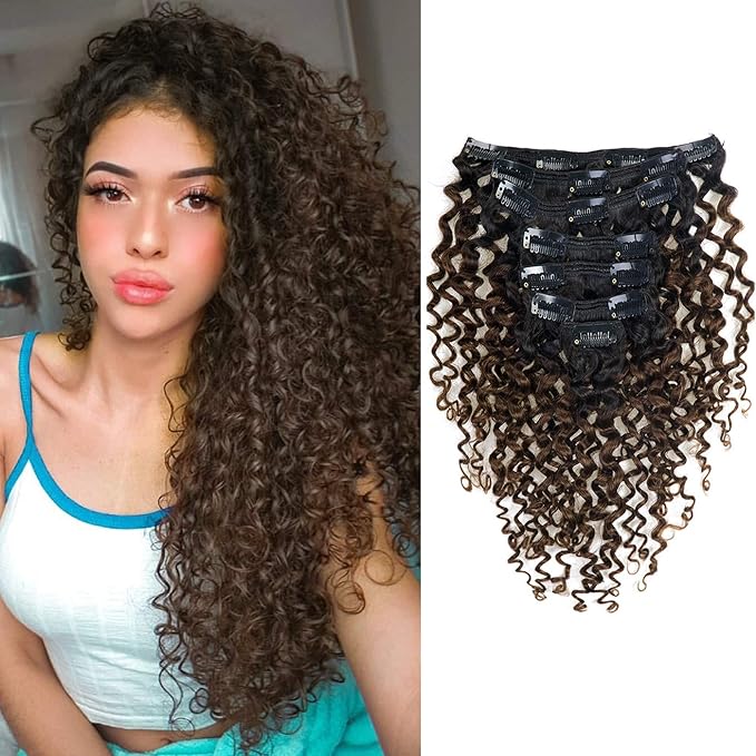 Caliee 22Inch Clip in Hair Extension Jerry Curly Double