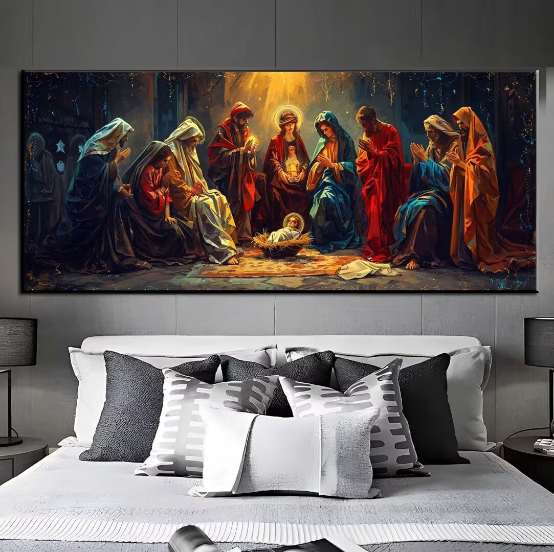Diamond painting Sainte Mère pour un salon zen : kit grand format 5D DIY - 8