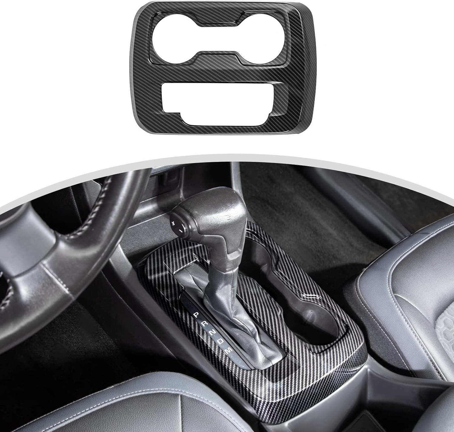 CheroCar Center Console Gear Shift Panel Cover & Cup Holder Cover Sticker Interior Trim Decal for Chevrolet Colorado 2014-2022,Carbon Fiber