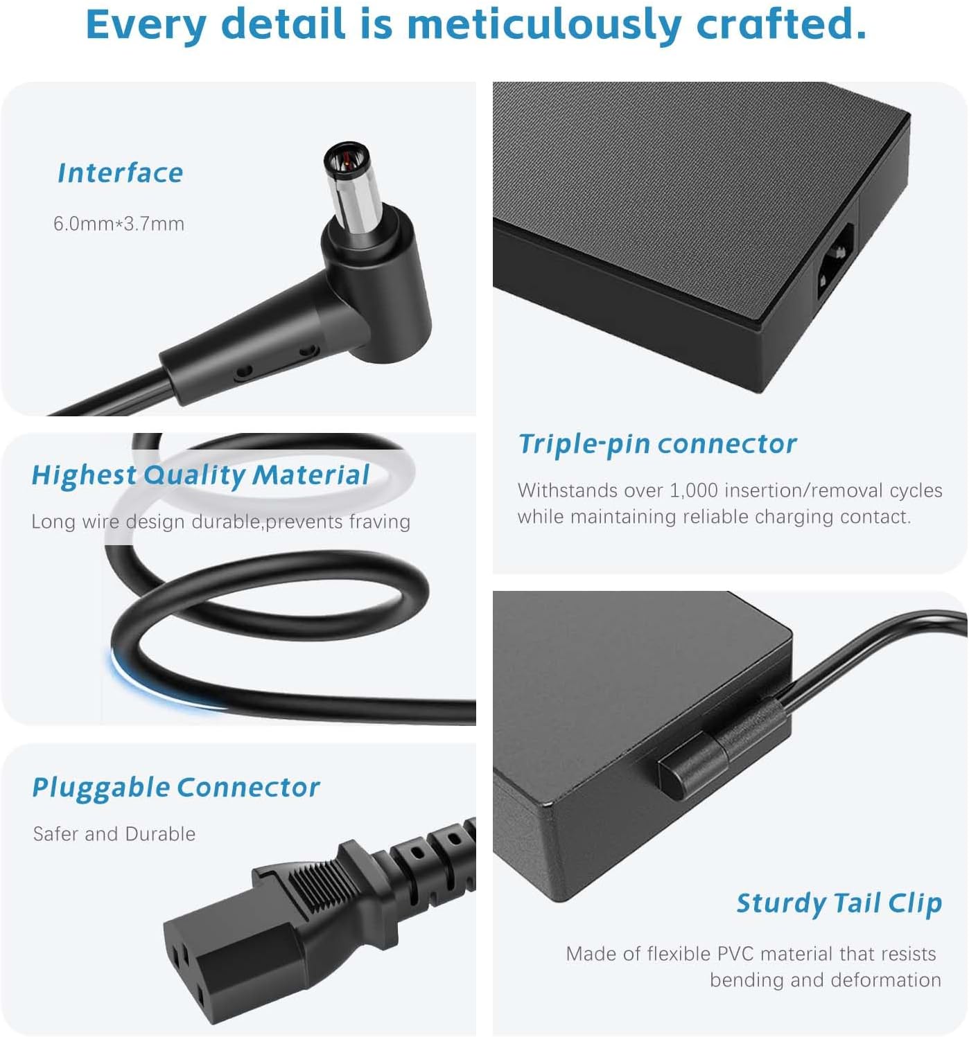 HHZ 240W Laptop Charger Compatible with Asus ROG Zephyrus G14 G15 M16 G16 S15 S17 Flow X16 Strix Scar 15 20V/12A Adapter TUF Gaming A15 A17 F15 F16 F17 AD240-00E ADP-240EB Power Cord Supply
