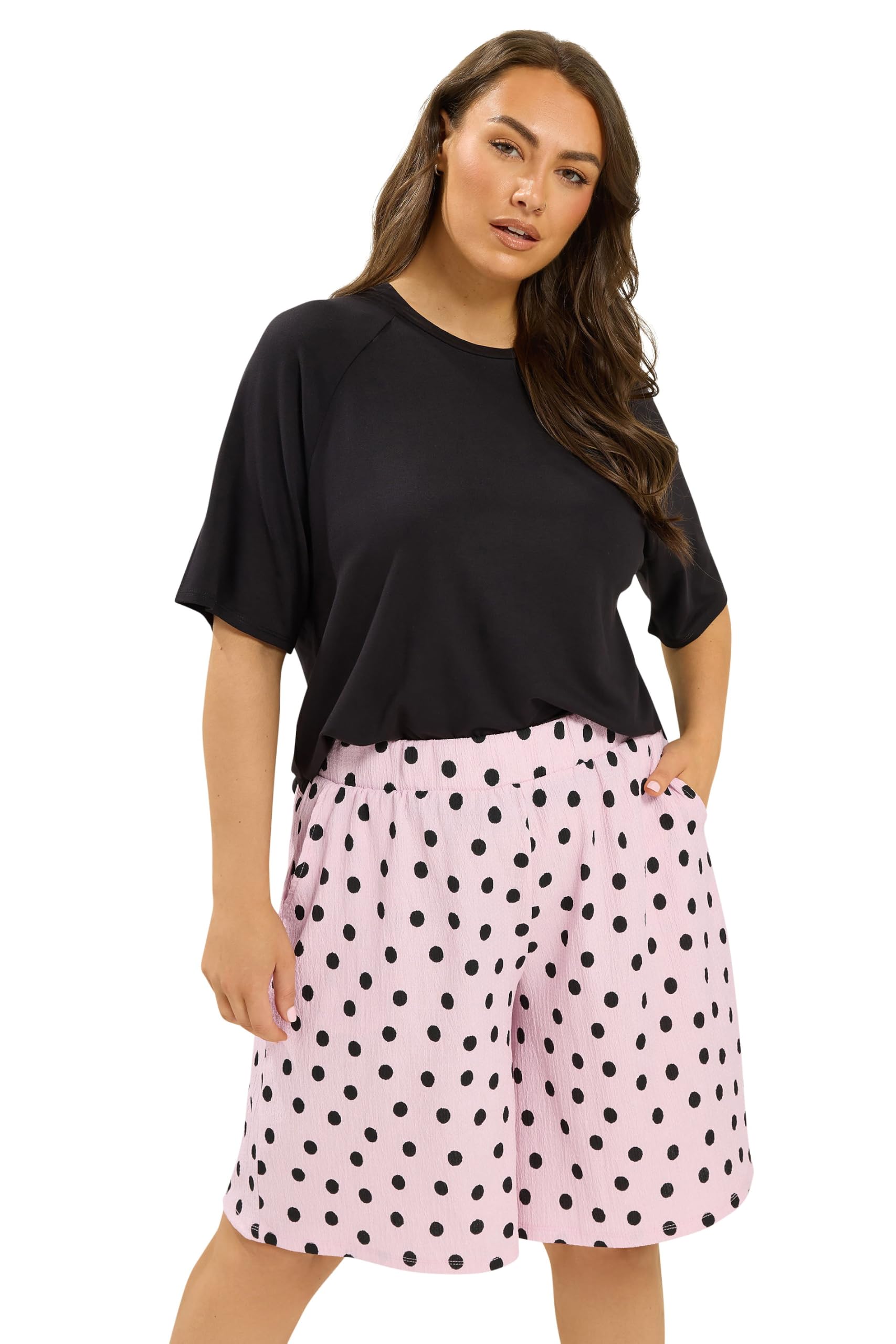 Yours Women's Pink Polka Dot Shorts In | : Size 16