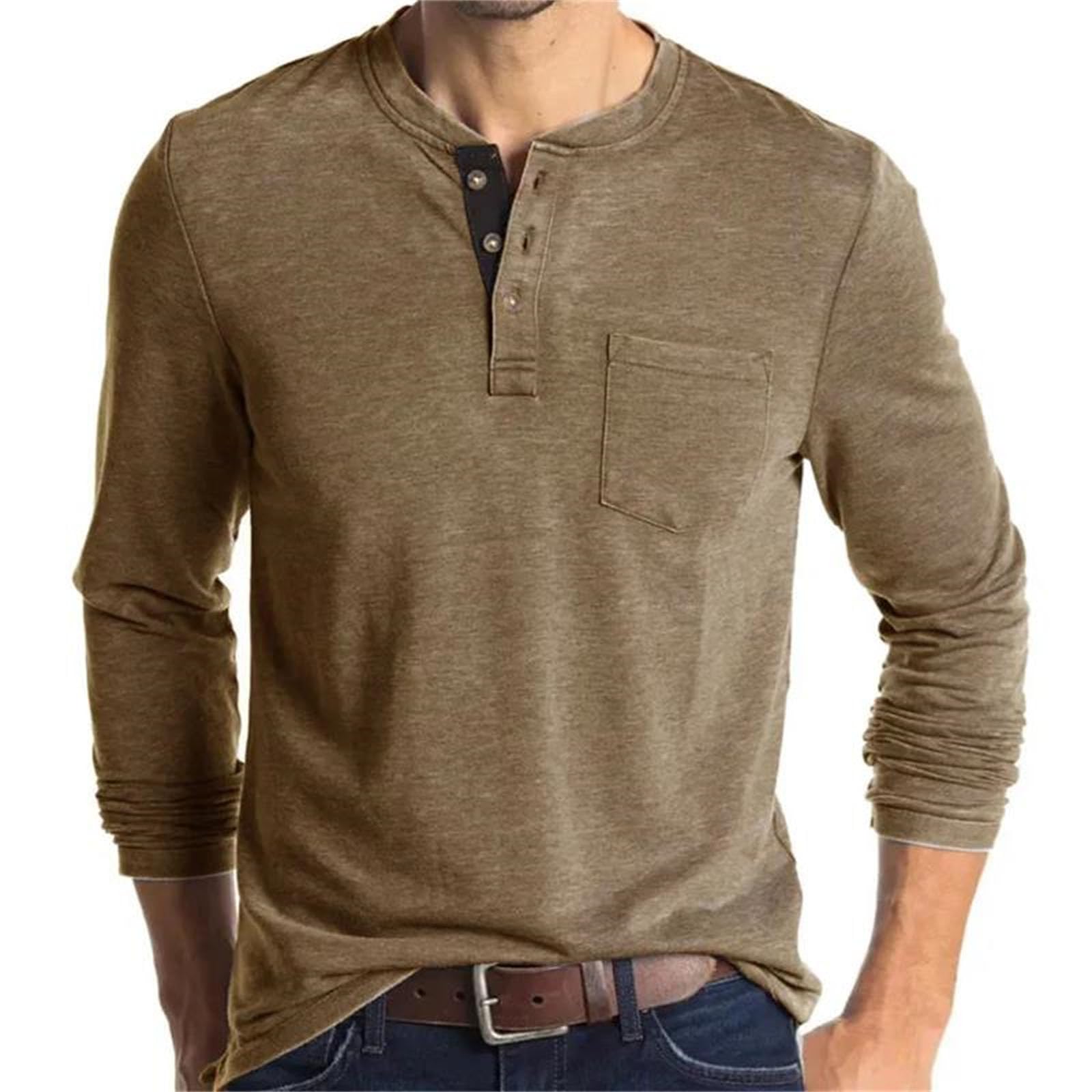Camiseta casual de manga larga para hombre, cuello redondo, elástica, para gimnasio, deportes, cómoda para uso diario
