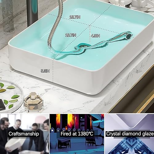 Miniatura 4 de Moderno tocador de baño montado en la pared, con espejo LED antivaho  Fregadero de cerámica  Grifo giratorio  Cajones de cierre suave  con