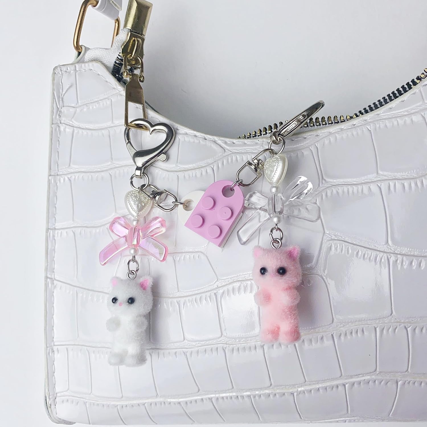Cute Cat Plush Keychain, Cat Bag Charm Accessories Kawaii Gift for Backpack, Handbag, Purse, Car Keys - Image 3