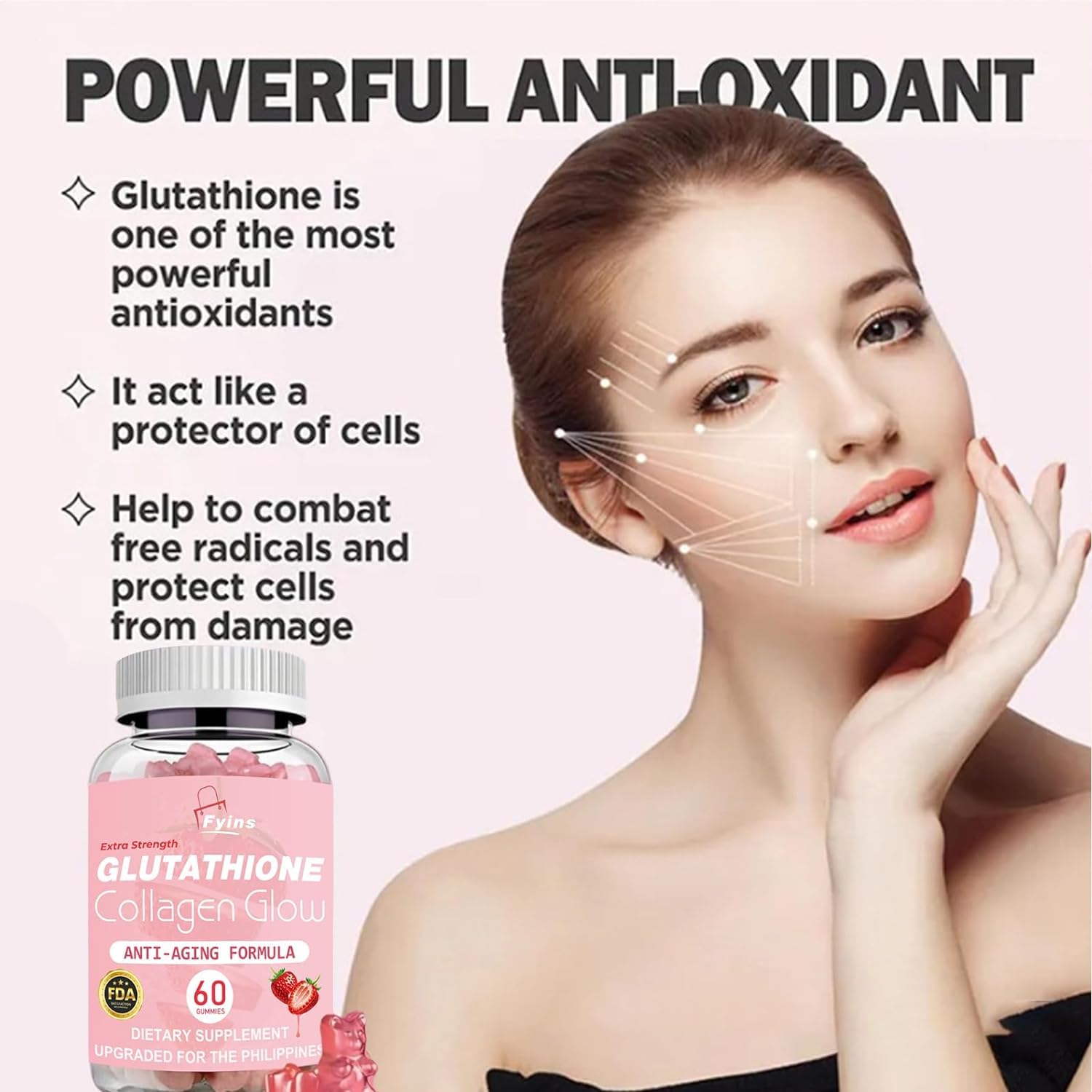 Glutathione Collagen Glow Gummies, Glutathione Collagen Glow, Glutathione Gummies, Korean Collagen Gummies for Women, Skincare (3 Pcs) Health & Personal Care