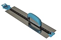 Vista 4 de OX Tools - Paleta de acabado de hormigón de acero inoxidable, 18 x 4.5 pulgadas, hoja flexible, vástago de aluminio remachado, mango de agarre OX