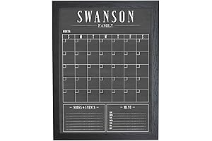 Personalized Framed Family Dry Erase Chalk Wall Calendar