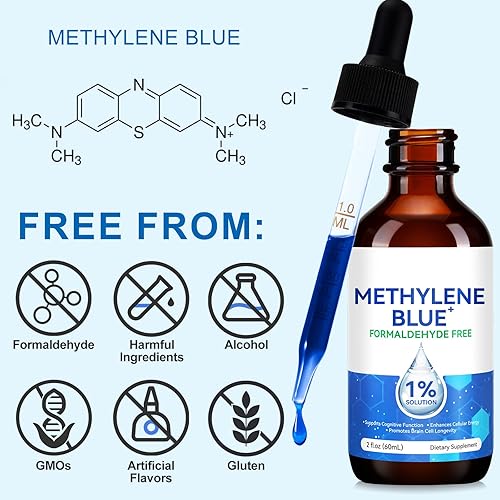 Miniatura 4 de Gota líquida de concentración 1% azul de metileno, alta pureza, formaldehído y sin alcohol, para afilar el borde mentalpotenciador de ingenio, 2.0