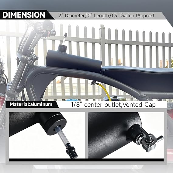 10 Gas Tank Aluminum Cylinder for Coleman CT200U BT200X Mini Bike Black
