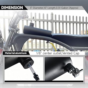 10 Gas Tank Aluminum Cylinder for Coleman CT200U BT200X Mini Bike Black