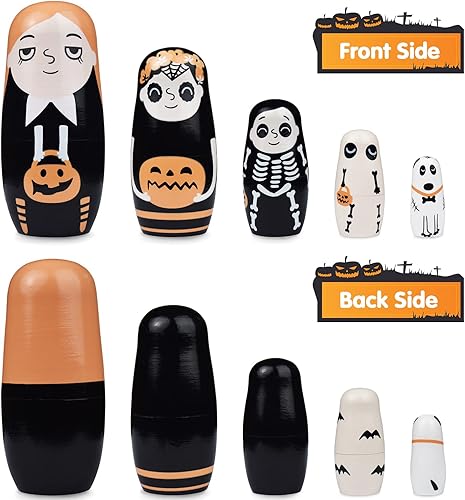 Miniatura 40 de GRPSKCOS Muñecas de anidación rusas Matryoshka Muñecas de madera de oso de animales lindos juguetes de Navidad hechos a mano, regalos Set de 5