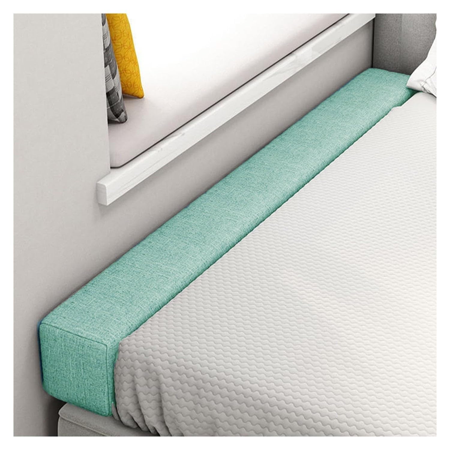 Bed Wall Gap Filler, Headboard Mattress Filler, Close the Gap, Washable Bed Bridge Bed Wedge for Single/Double/King Bed(Light green,135x5x20cm)