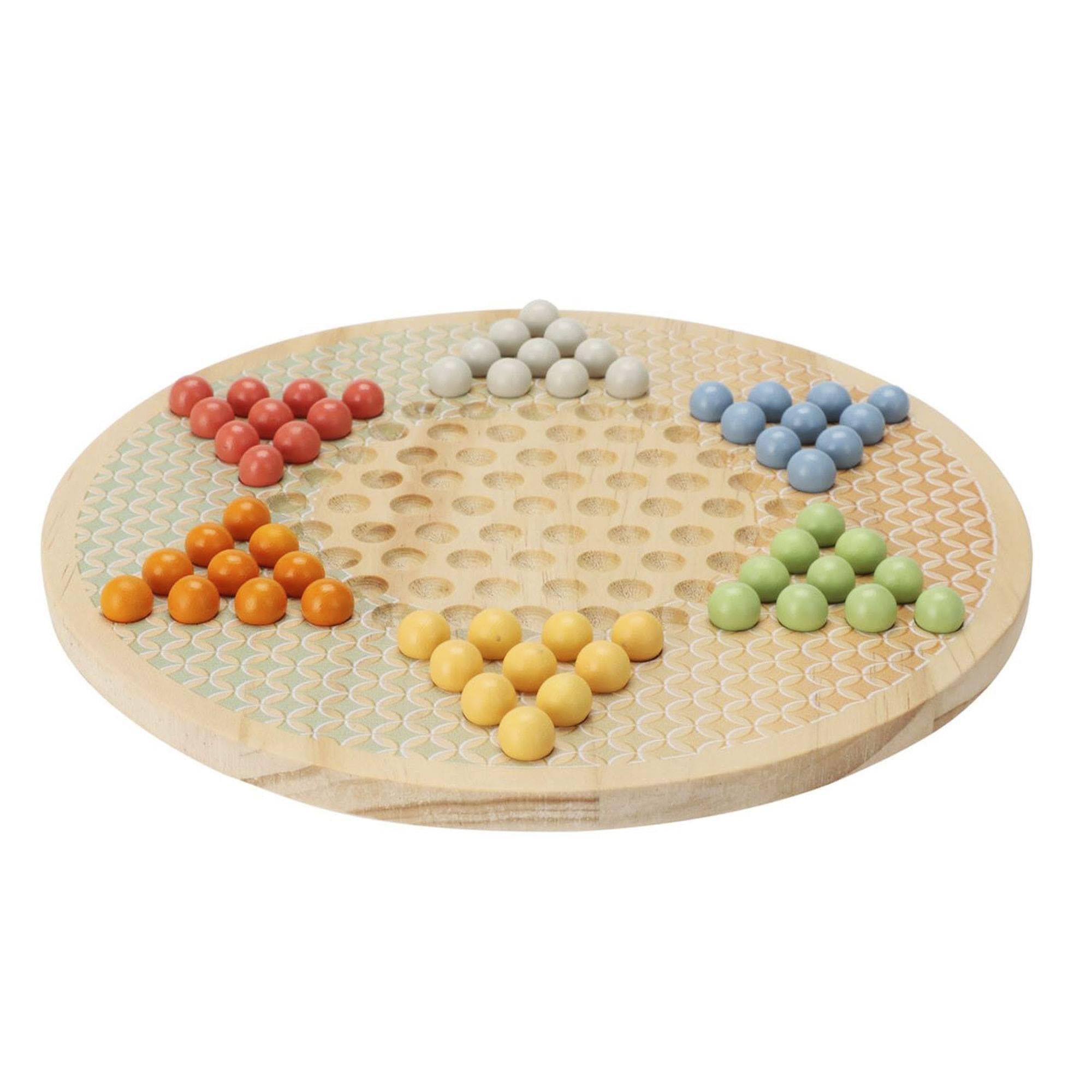 WELL HOME MOBILIARIO & DECORACIÓN WH14702 Solitaire China Set in Wood with 6, Natural, 20,5x20,5x1,5