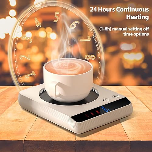 Miniatura 5 de Misby Calentador de tazas, calentador de café y calentador de tazas para escritorio con 3 ajustes de temperatura, encendido y apagado automático por