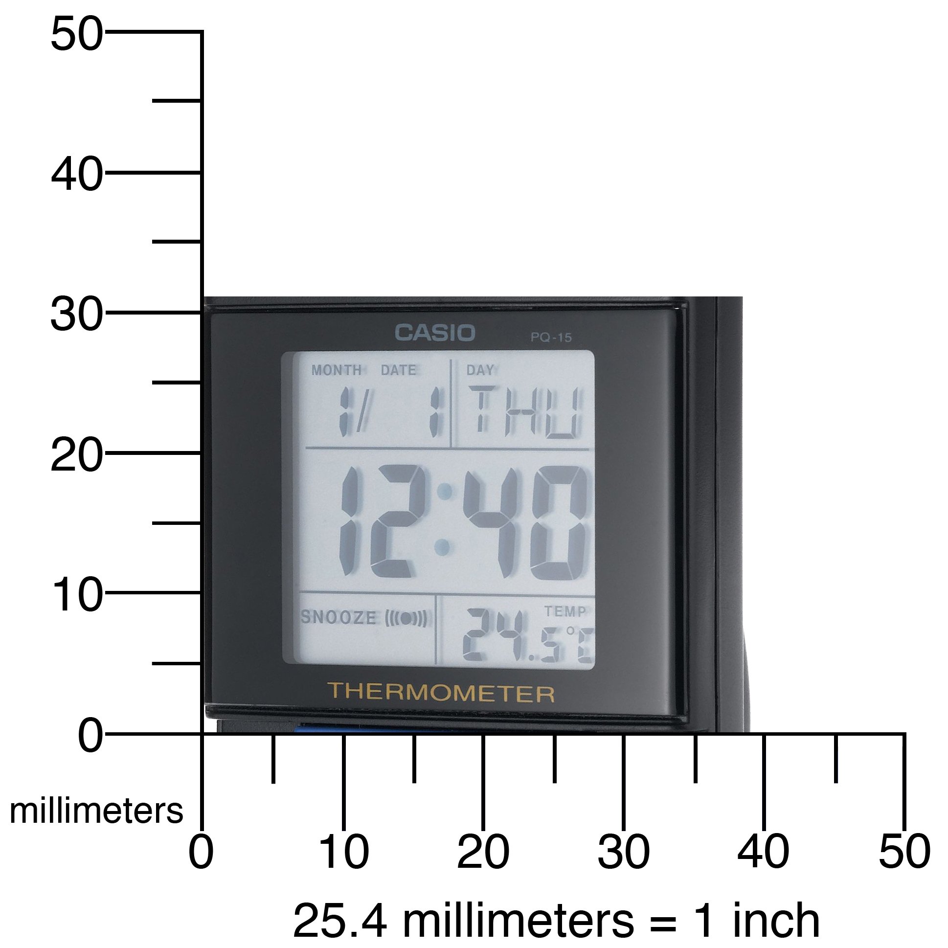 Casio Despertador de viagem PQ15-1K com termômetro | Amazon.com.br