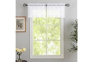 MYSTIC-HOME Sheer Curtains 24 Inch - Rod Pocket Kitchen Tier Curtains for Small Windows