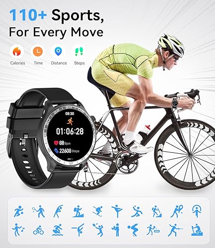 Miniatura 4 de Reloj inteligente para mujeres y hombres, podómetro de seguimiento de pasos de 1.43 pulgadas para iPhone, iOS y Android, IP68 impermeable actividad