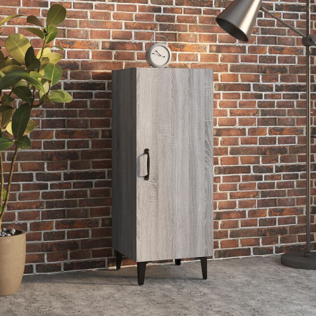 vidaXL Buffet Armoire de Rangement Meuble de Rangement Armoire Latérale Salon Salle de Séjour Sonoma Gris 34,5x34x90 cm Bois d'Ingénierie
