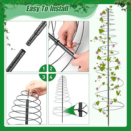 Miniatura 5 de Enrejado para plantas trepadoras al aire libre, 73 pulgadas de alto, enrejado de metal para jardín, para verduras, flores, plantas, soporte de vid