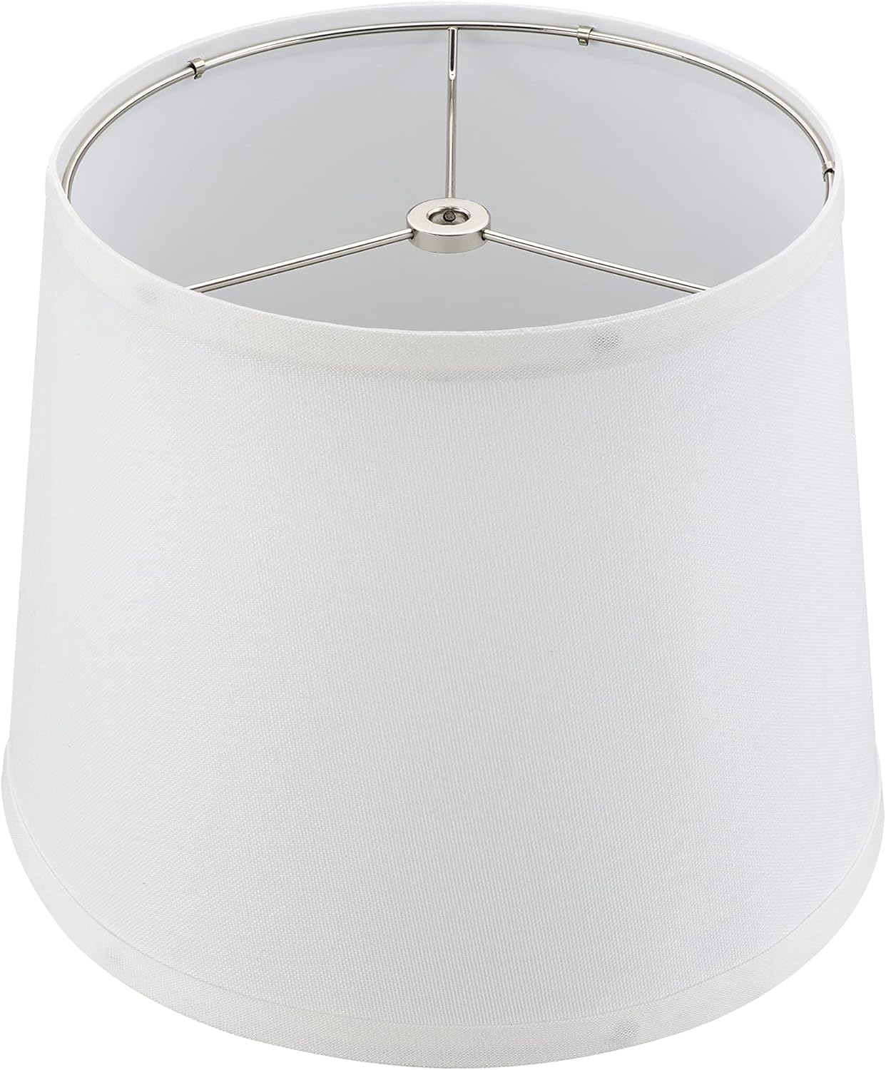 Aspen Creative 38007, Collapsible Empire Transitional Spider Shade, 9" Top x 11" Bottom x 9" Slant, White Linen