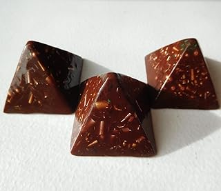 3 Red Sun Small Pyramids Orgone Generator Energy Accumulator PERFECT GIFTING TOOL!!!! Made 7.83/432/528Hz Frequency with OM Chants Many Beautiful Ingredients!! Orgonite