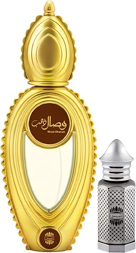 Ajmal Wisal Dhahab EDP Fruity Floral Perfume 50ml for Men and Asher Concentrated Perfume Oil Oriental Alcohol-free Attar 12ml for Unisex