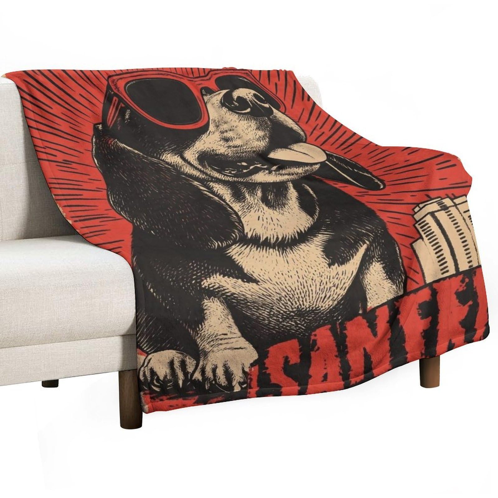 YHGSREUOH Funny Drog 1 (1) Flannel Blankets Fleece Soft Throw Lightweight Plush Gifts for Couch, Bed, Cozy Sofa Plush, Chair, Lovers 80x100cm(30x40in)