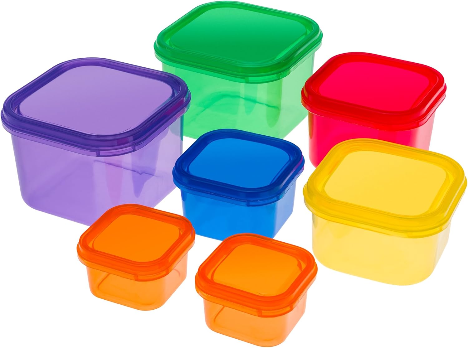 Portion Control Containers Set {7 Piece} Color Meal Prep