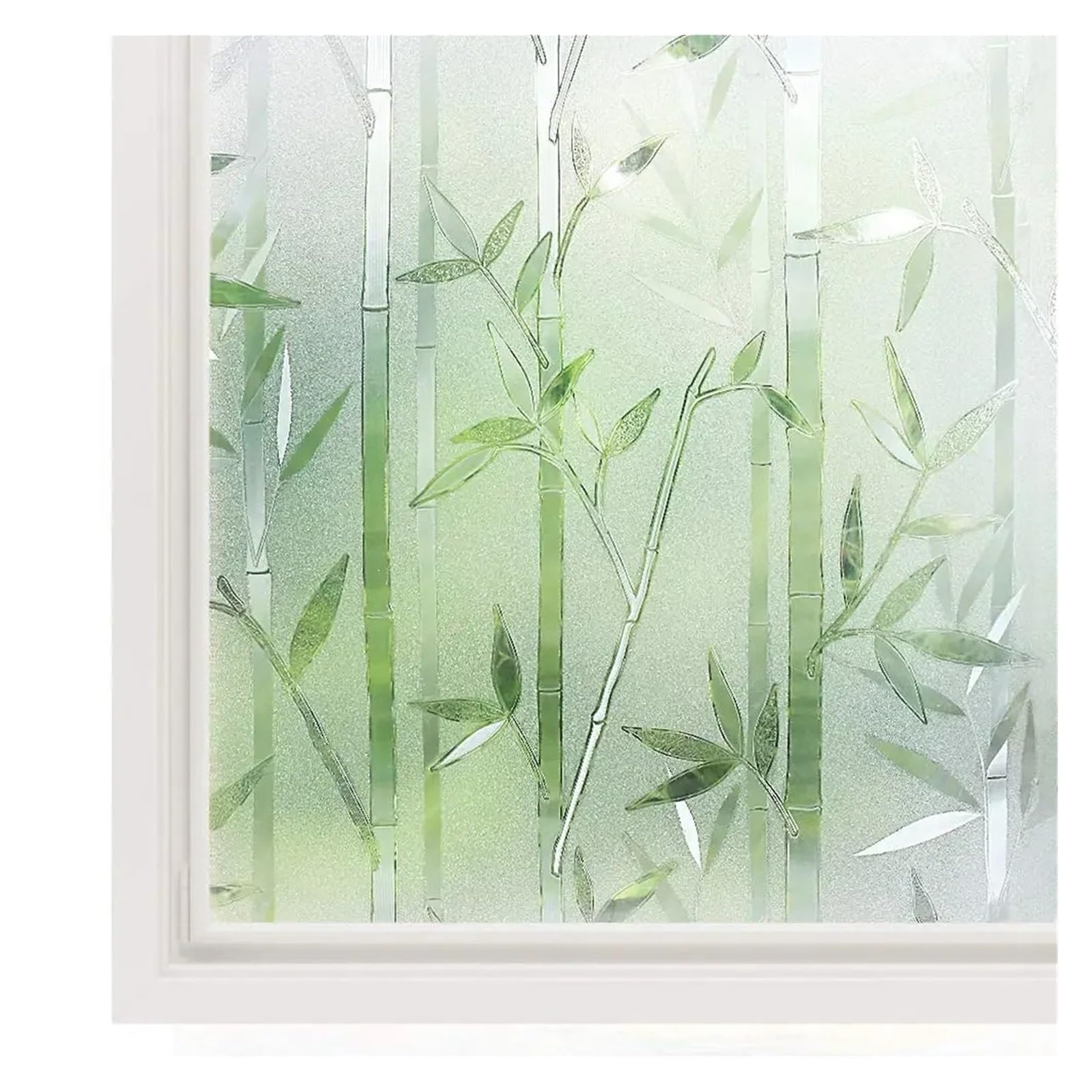 Window Film Privacy Bamboo Window Film Stained Glass Frosted Privacy Decal Decorative Cling No Glue Removable Stickers(115x500cm)