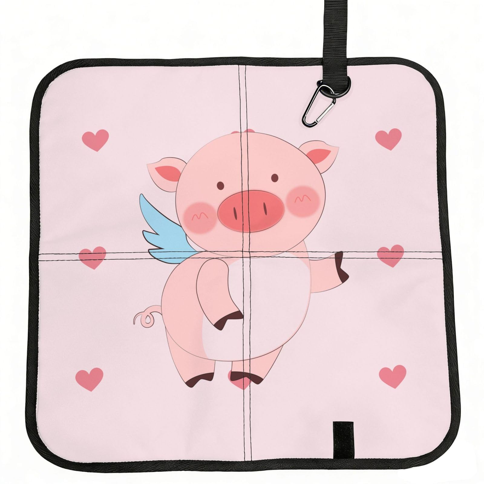 WZYCWB cartoon flying pig Foldable Seating Cushion with Carabiner - Stadium Mat for Camping, Hiking and Outdoor Activities